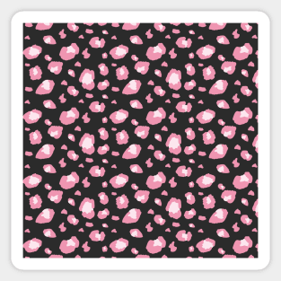 Leopard pink pattern. Vector design in pop art style. Sticker